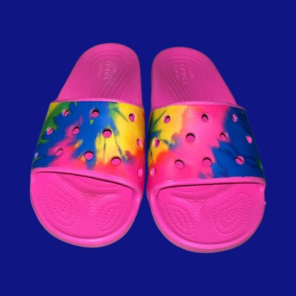 Adult Unisex CROCS Classic Slide Tie-Dye Graphics Sandals Size M5 W7 - Picture 2 of 6